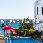 RV outdoor setup near water.