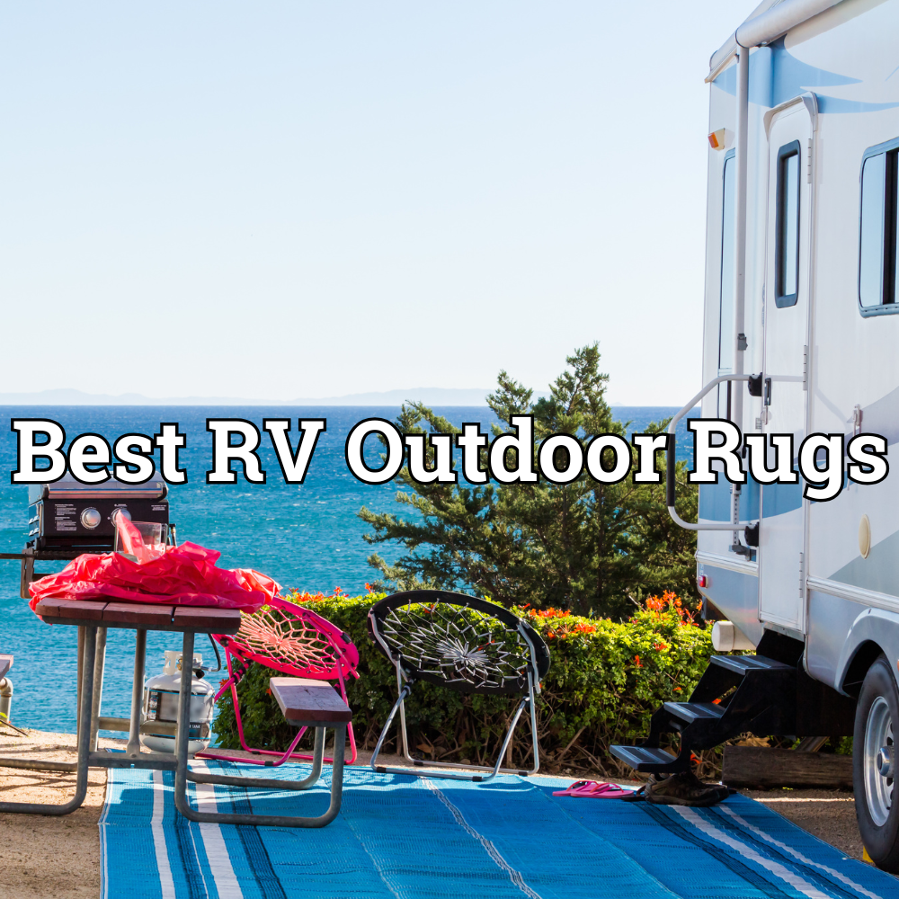 RV outdoor setup near water.
