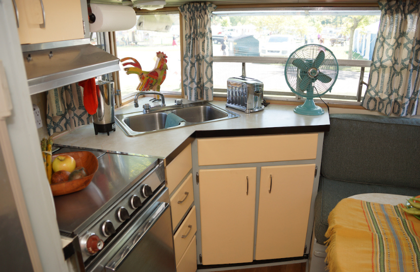 retro camper inside