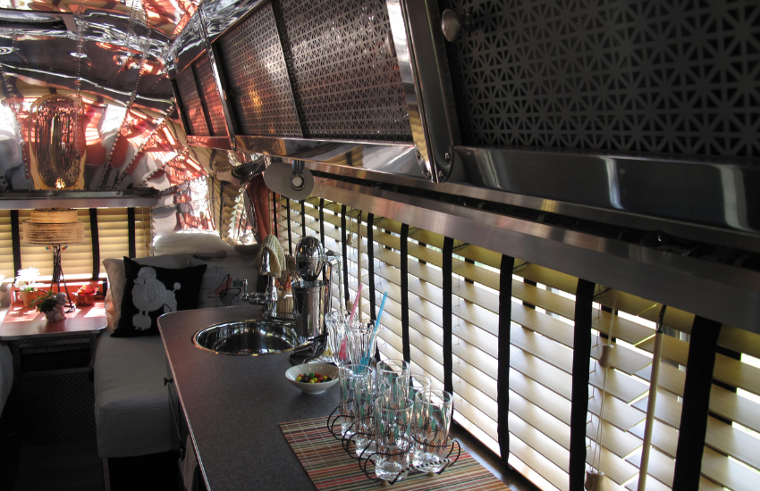 Inside a retro RV