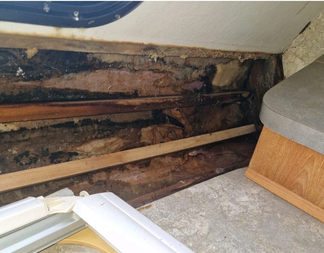 RV wall panel removed