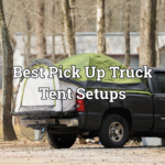 A truck tent in a campground.